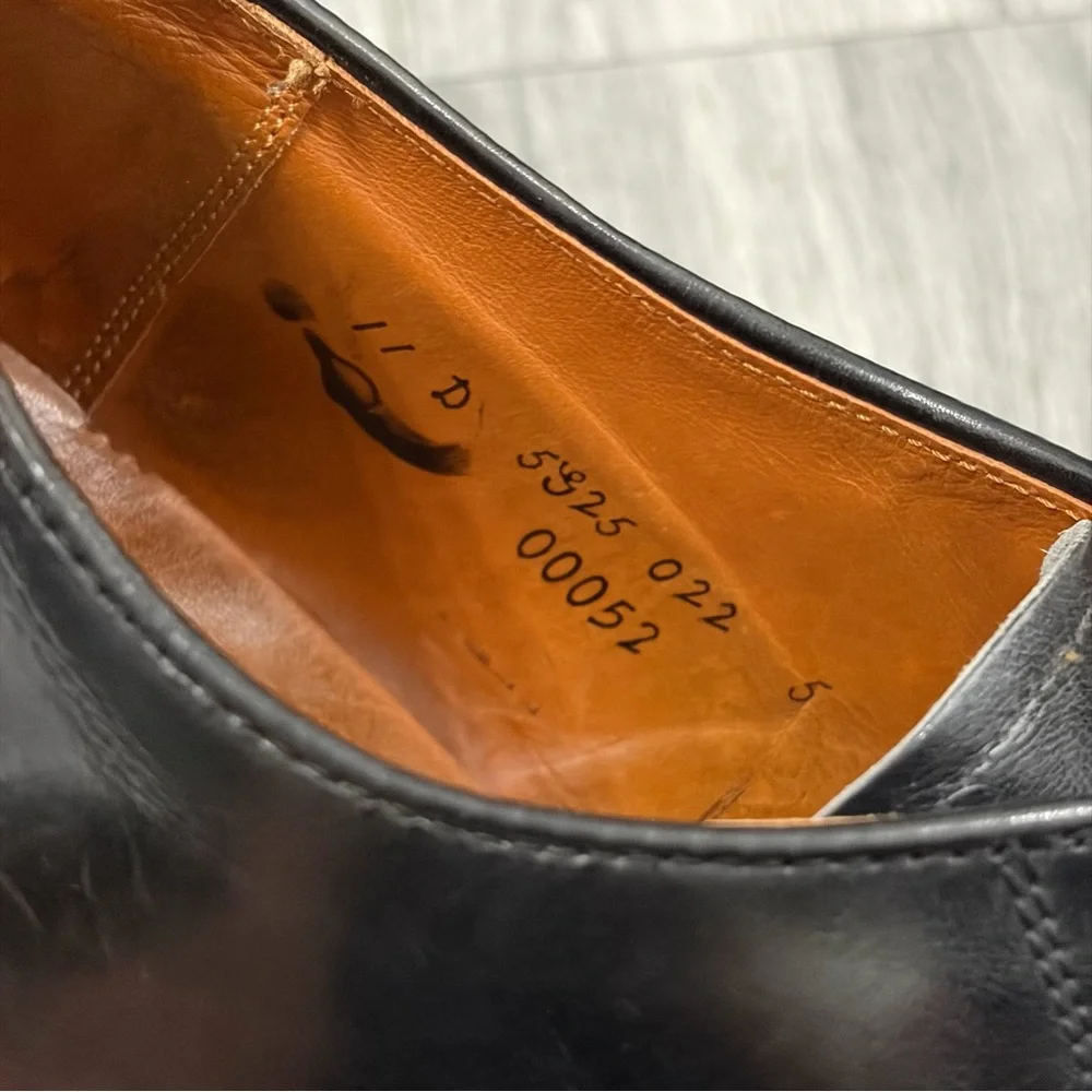 ALDEN for BROOKS BROTHERS Black Leather Men's Dress Captoe Shoes Sz 11D